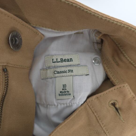 LL Bean Vintage Classic Fit High Rise Camel Comfort Soft Luxe Denim Straight 10R - Picture 11 of 16
